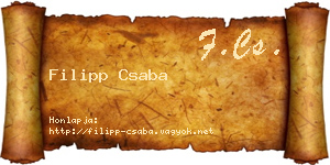 Filipp Csaba névjegykártya